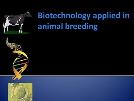 Biotechnology applied in animal breeding