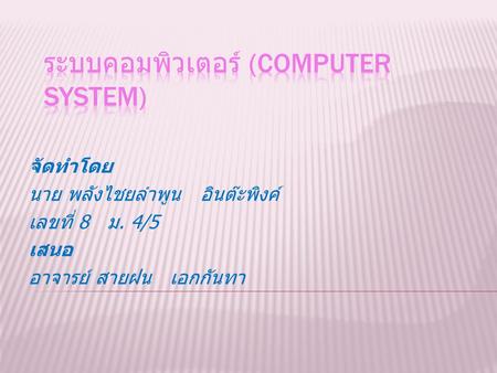 ระบบคอมพิวเตอร์ (computer system)