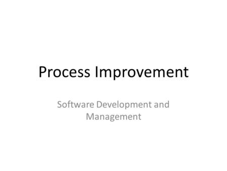 Software Development and Management