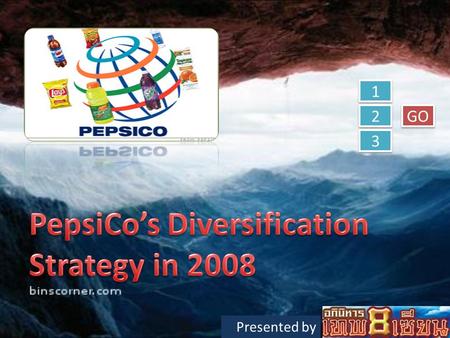 Presented by 1 1 2 2 3 3 GO. Question No.1 ก่อนปี 2008 PepsiCo ได้แบ่งการ ดำเนินงานเป็นกี่ Divisions.