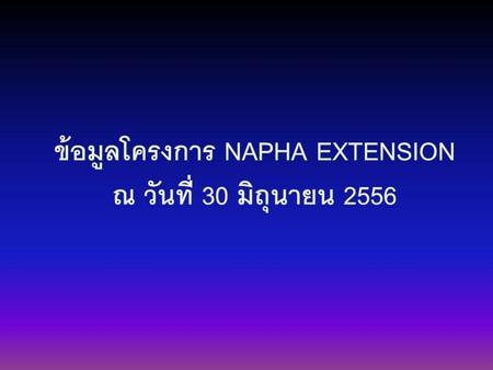 ข้อมูลโครงการ NAPHA EXTENSION