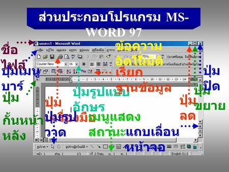 ส่วนประกอบโปรแกรม MS-WORD 97