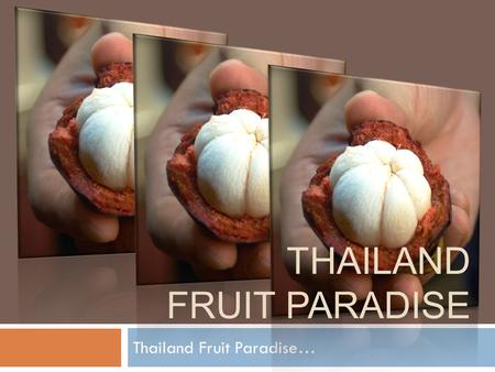 Thailand fruit paradise