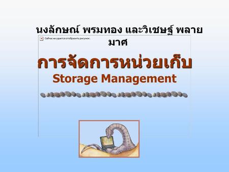 การจัดการหน่วยเก็บ Storage Management