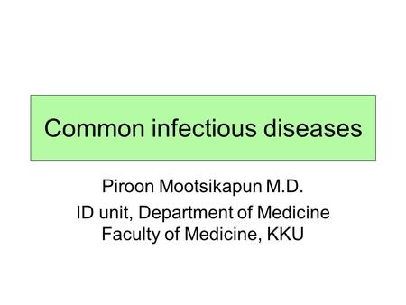 Common infectious diseases