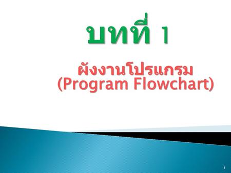 ผังงานโปรแกรม (Program Flowchart)