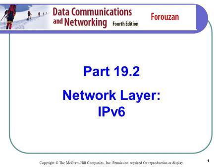 Part 19.2 Network Layer: IPv6