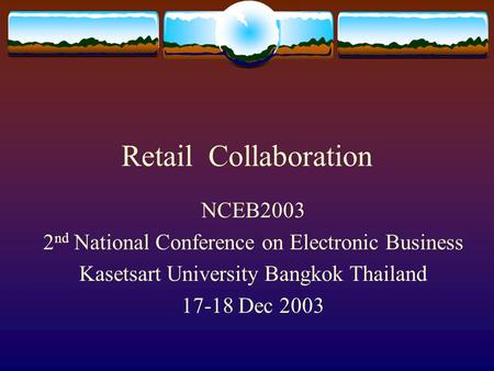 Retail Collaboration NCEB2003