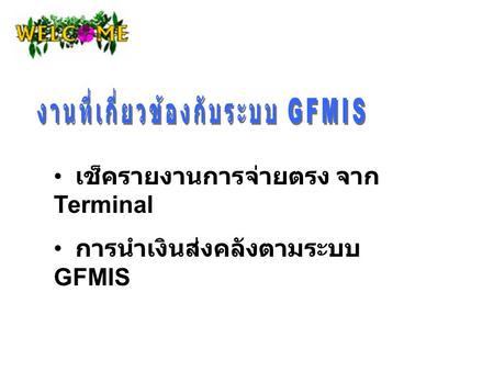 งานที่เกี่ยวข้องกับระบบ GFMIS