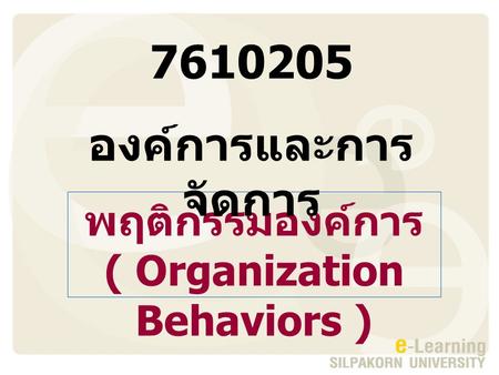 ( Organization Behaviors )