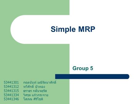 Simple MRP Group กฤตนันท์ มณีรัตนาศักดิ์