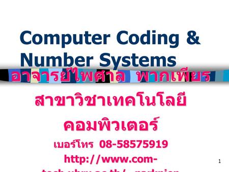 Computer Coding & Number Systems