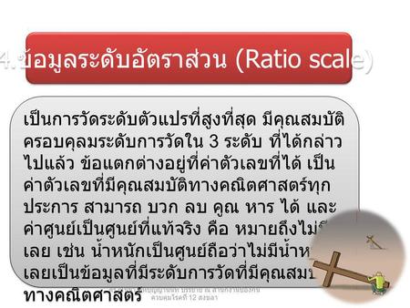 4.ข้อมูลระดับอัตราส่วน (Ratio scale)