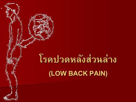โรคปวดหลังส่วนล่าง (LOW BACK PAIN)