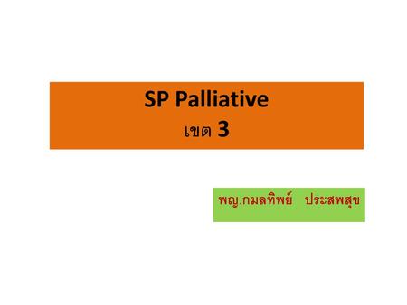 SP Palliative เขต 3 พญ.กมลทิพย์ ประสพสุข.