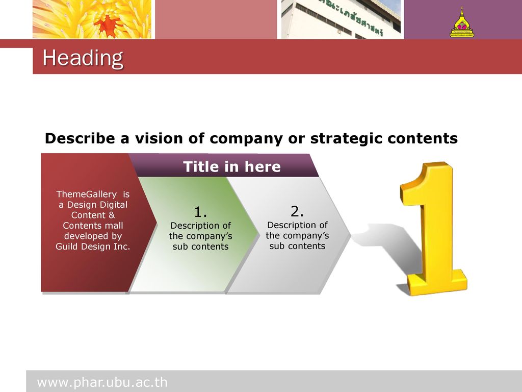 Heading Describe a vision of company or strategic contents