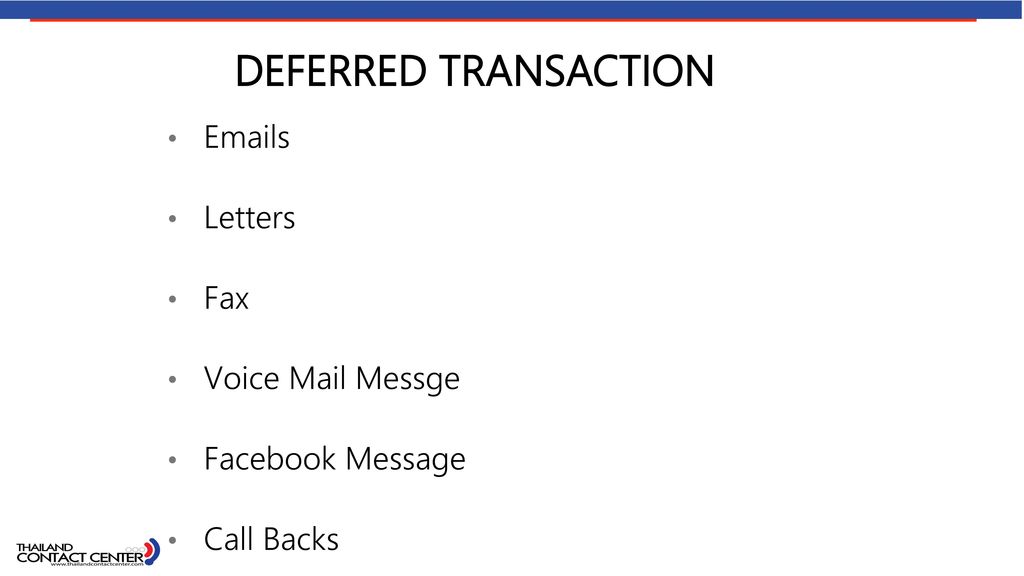 deferred transaction  s Letters Fax Voice Mail Messge
