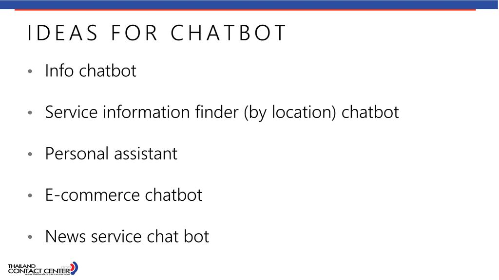 Ideas for chatbot Info chatbot
