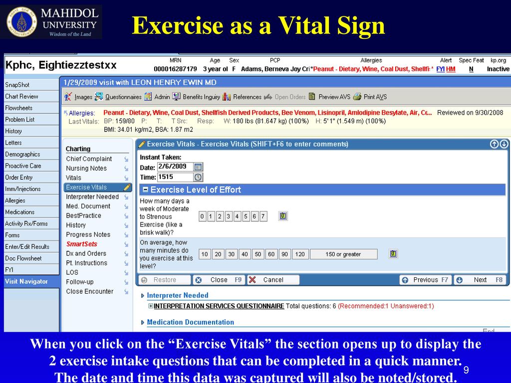Exercise as a Vital Sign