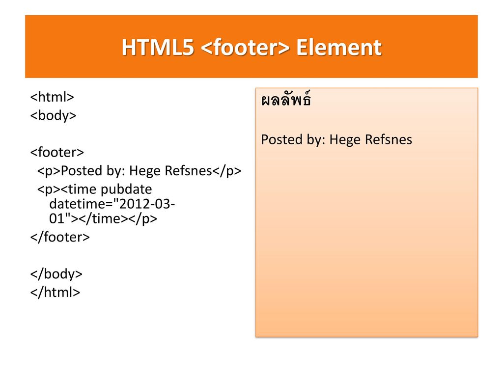 HTML5 <footer> Element