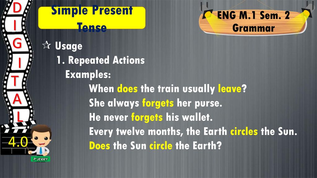 D I G I T A L 4.0 Simple Present Tense ENG M.1 Sem. 2 Grammar  Usage