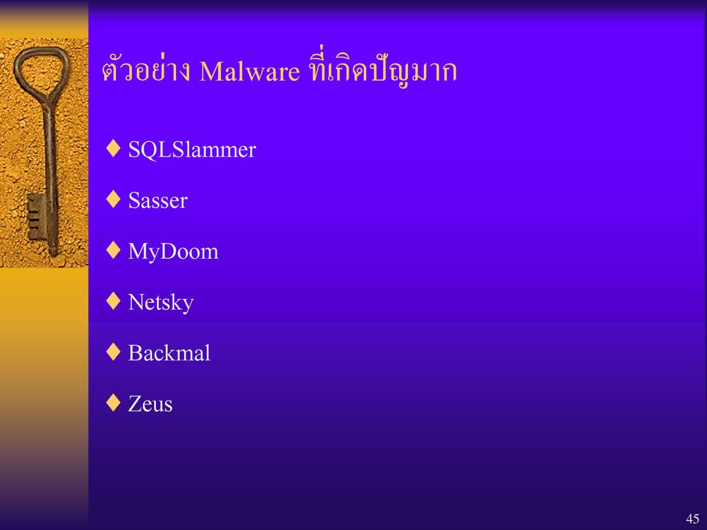 ตัวอย่าง Malware ที่เกิดปัญมาก