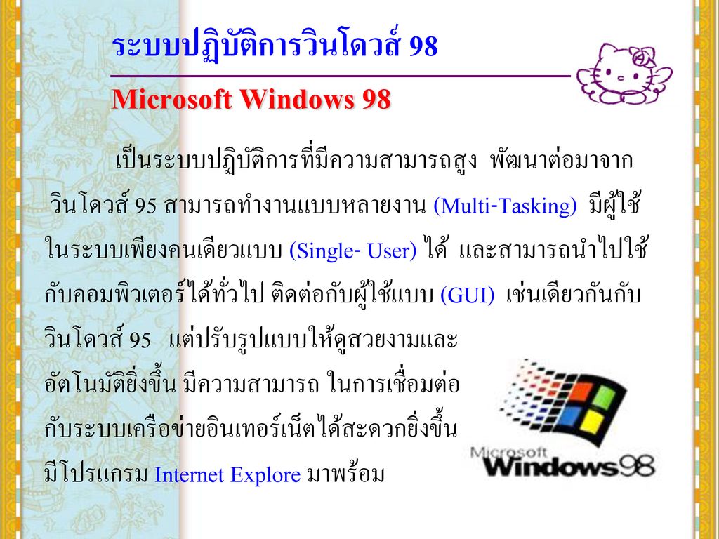ระบบปฏิบัติการวินโดวส์ 98 Microsoft Windows 98