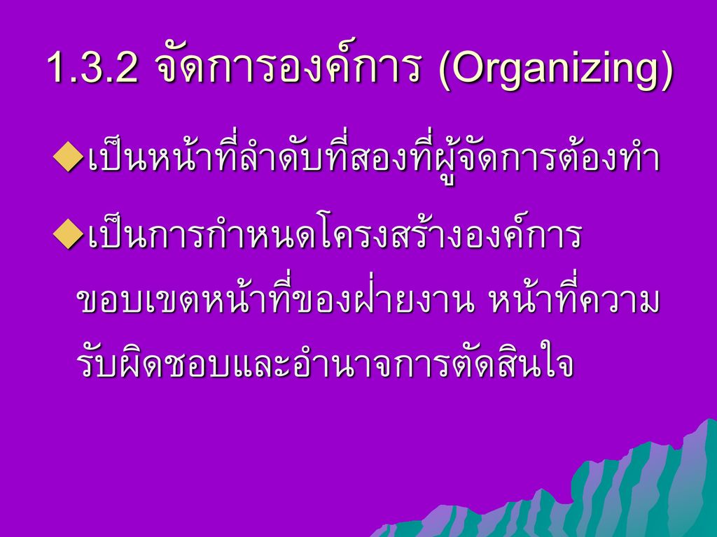 1.3.2 จัดการองค์การ (Organizing)