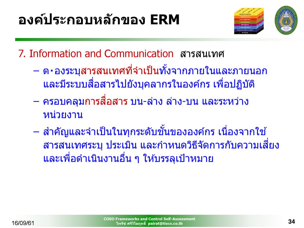 องค์ประกอบหลักของ ERM