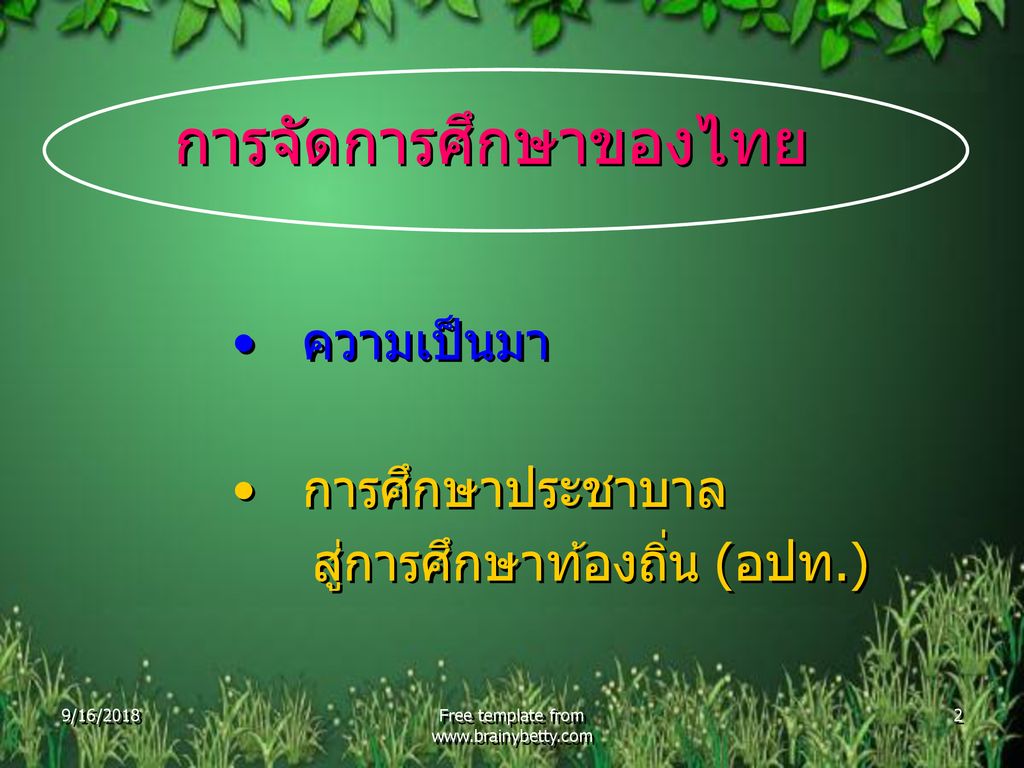 การจัดการศึกษาของไทย