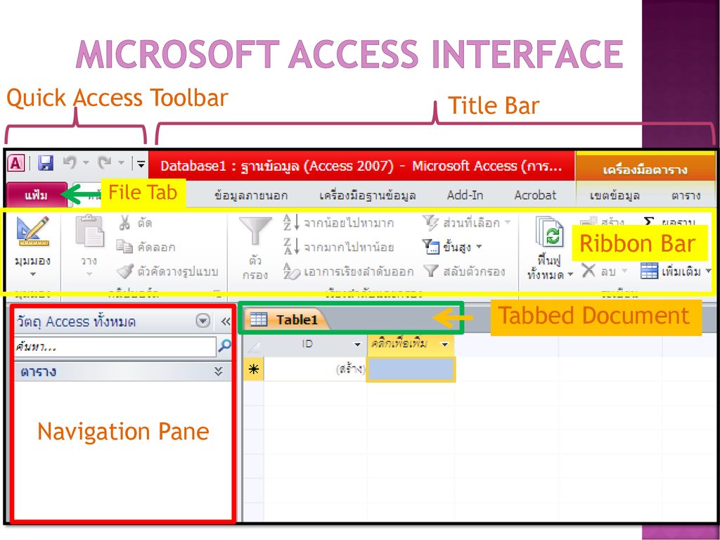 Microsoft Access Interface