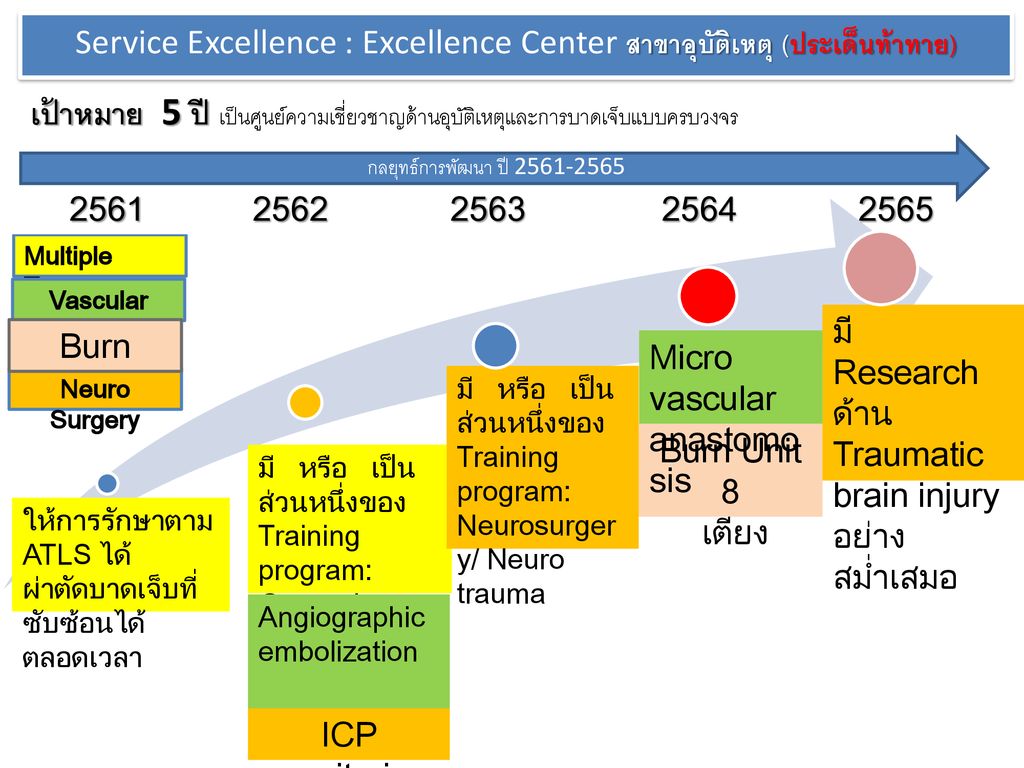 Service Excellence : Excellence Center สาขาอุบัติเหตุ (ประเด็นท้าทาย)