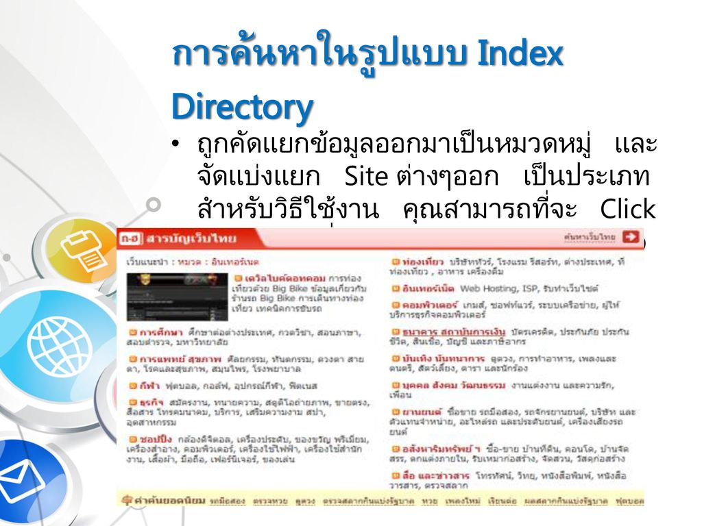 การค้นหาในรูปแบบ Index Directory