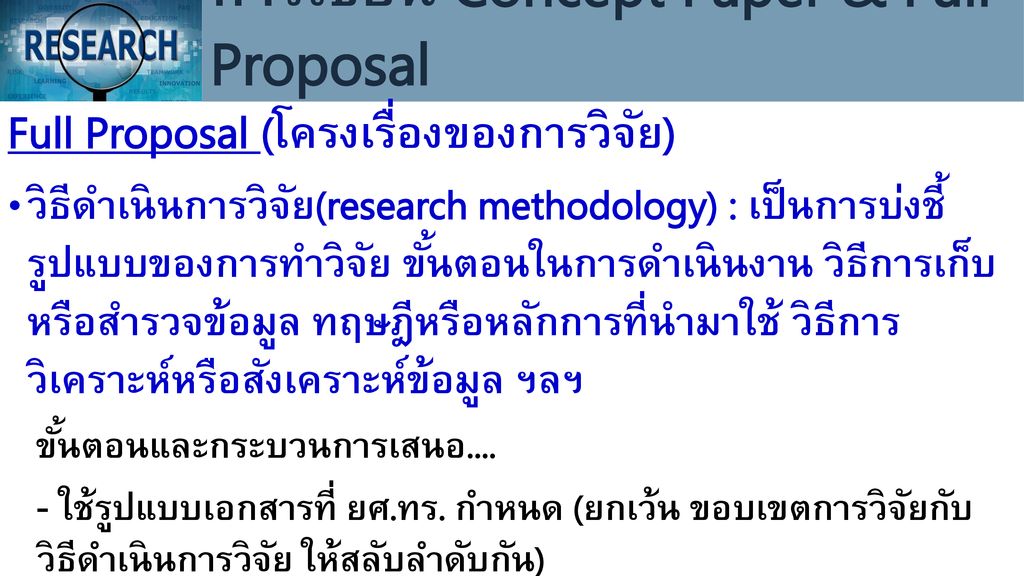 การเขียน Concept Paper & Full Proposal