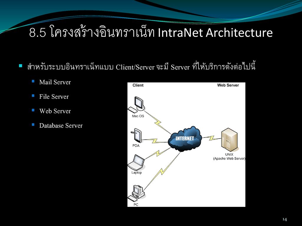 8.5 โครงสร้างอินทราเน็ท IntraNet Architecture