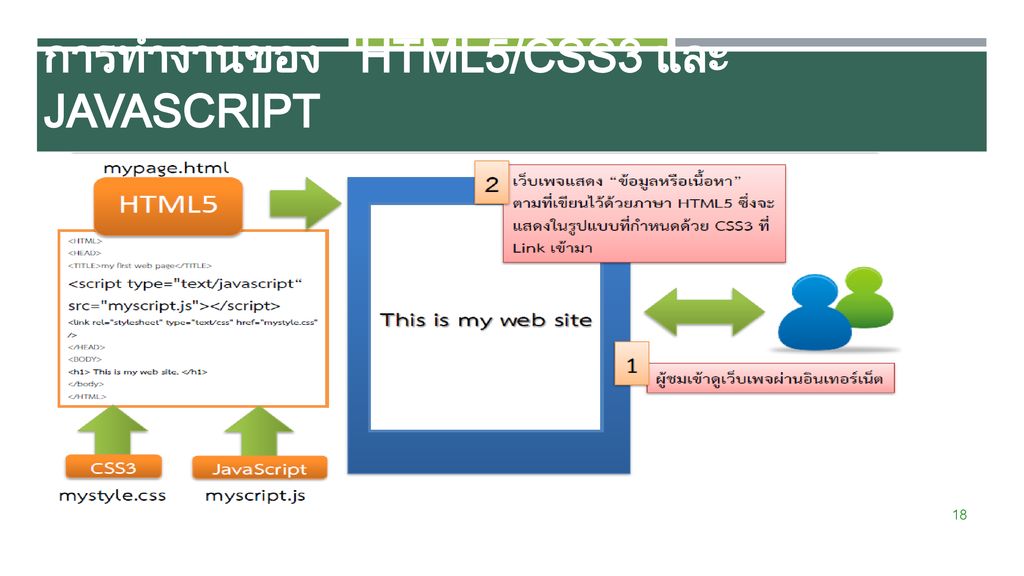 การทำงานของ HTML5/CSS3 และ JavaScript