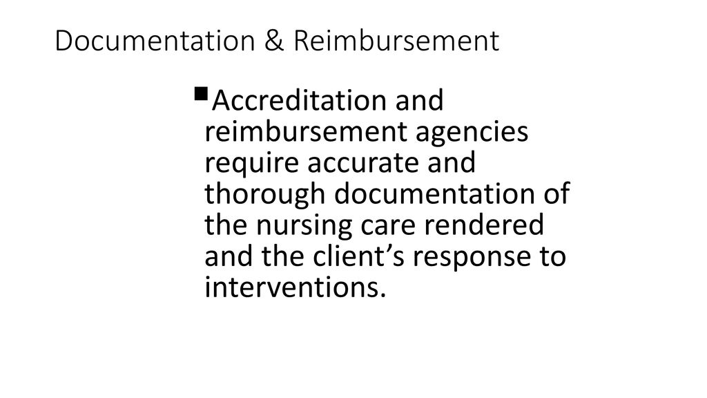 Documentation & Reimbursement