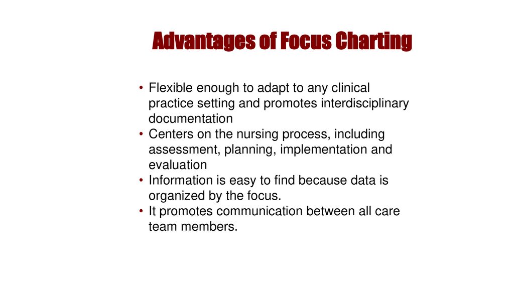 Advantages of Focus Charting