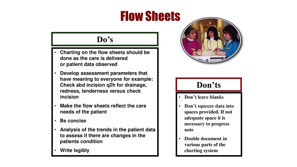 Flow Sheets Do’s Don’ts