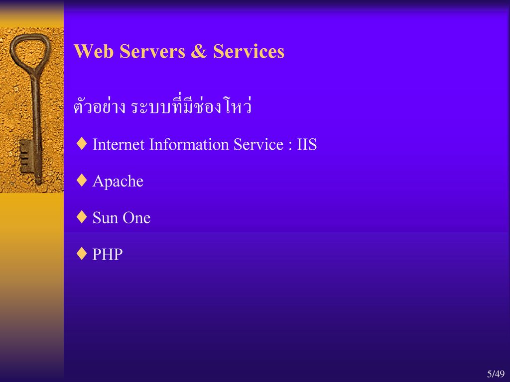 Web Servers & Services ตัวอย่าง ระบบที่มีช่องโหว่