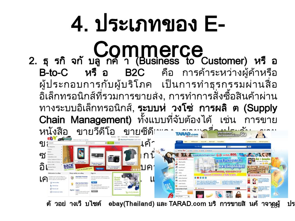 4. ประเภทของ E-Commerce