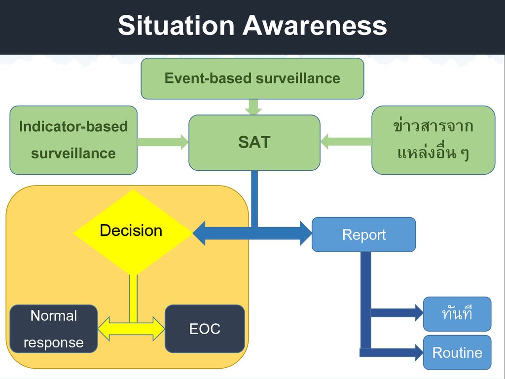Situation Awareness SAT Decision Event-based surveillance