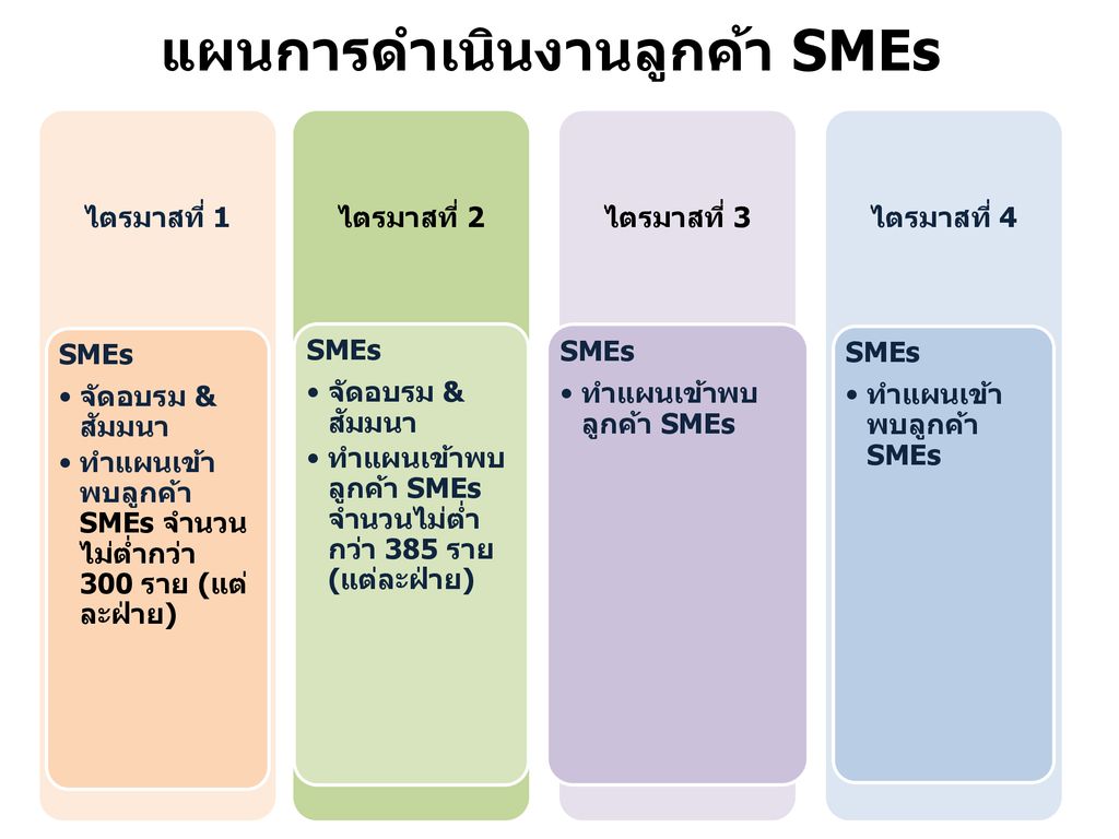 แผนการดำเนินงานลูกค้า SMEs