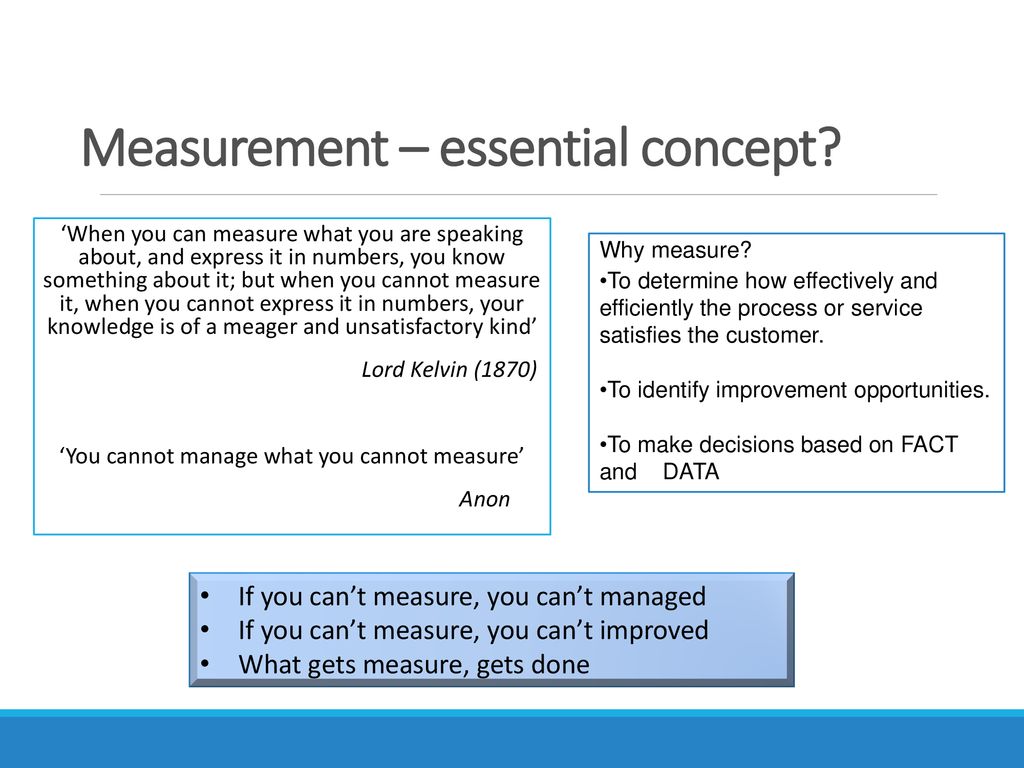 Measurement – essential concept