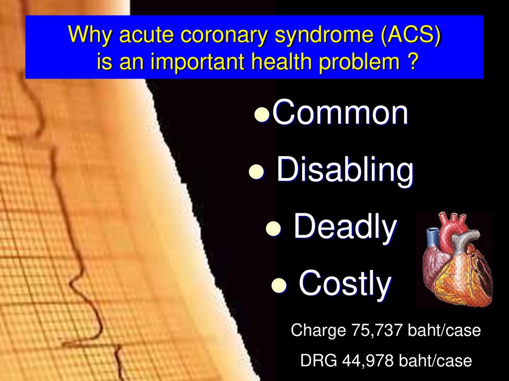 Why acute coronary syndrome (ACS) is an important health problem