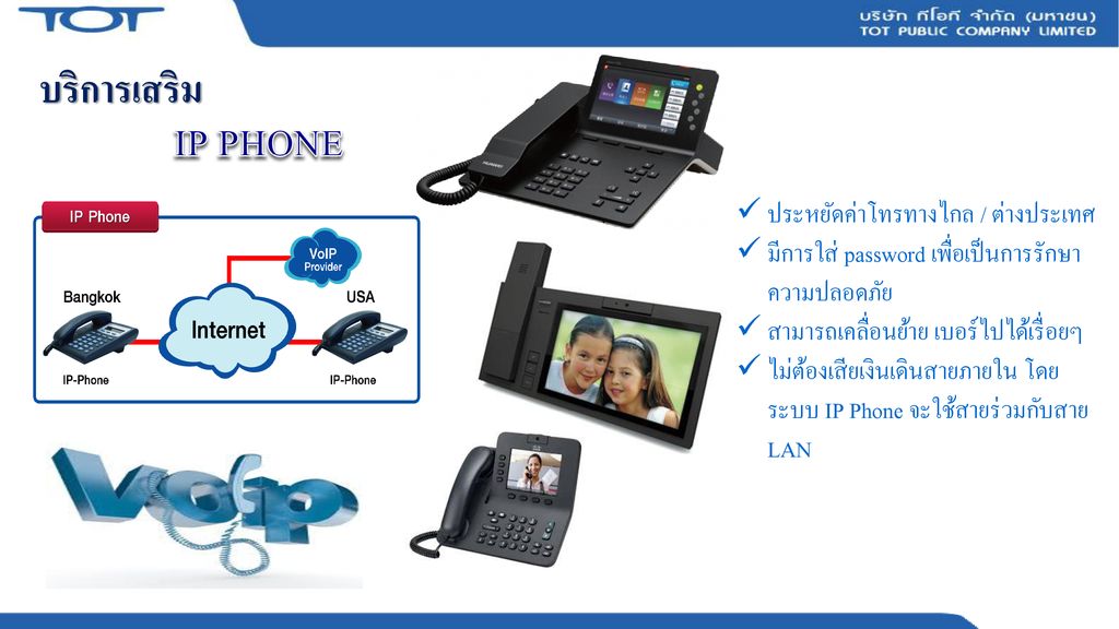 IP PHONE บริการเสริม ประหยัดค่าโทรทางไกล / ต่างประเทศ