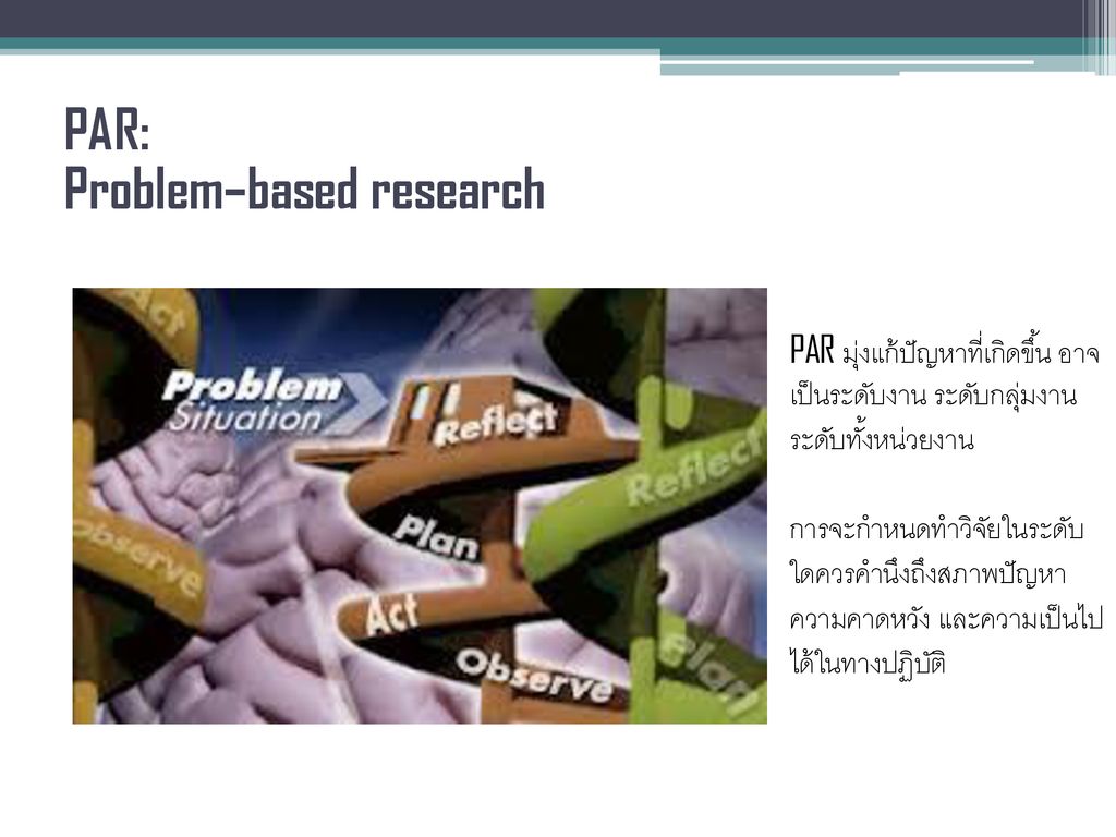 PAR: Problem–based research