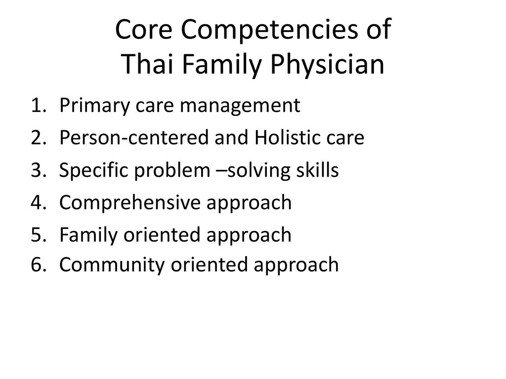 Core Competencies of Thai Family Physician