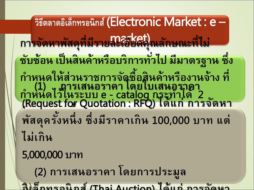 วิธีตลาดอิเล็กทรอนิกส์ (Electronic Market : e – market)