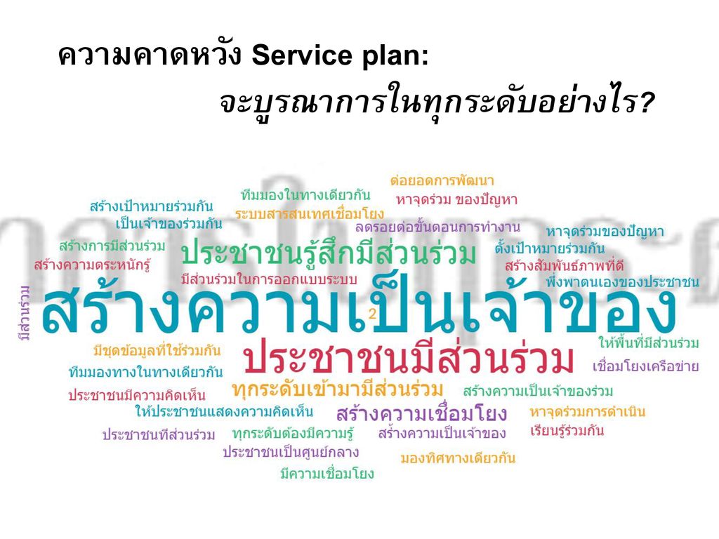 ความคาดหวัง Service plan: จะบูรณาการในทุกระดับอย่างไร